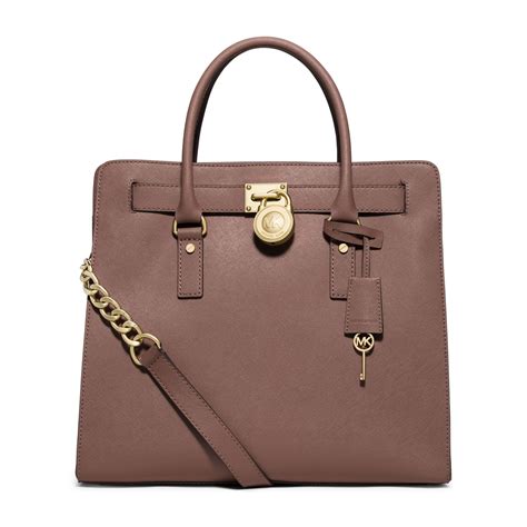 michael michael kors large hamilton north south leather tote|Michael Kors saffiano leather tote.